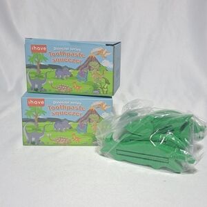 Ihave Dinosaur Series Green Toothpaste Squeezers For Kids 8‎ / Pk 2 Packs